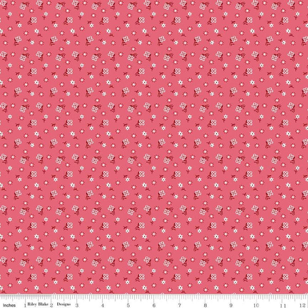 SALE Calico Meadow C12843 Tea Rose - Riley Blake Designs - Lori Holt - Floral Flowers - Quilting Cotton Fabric