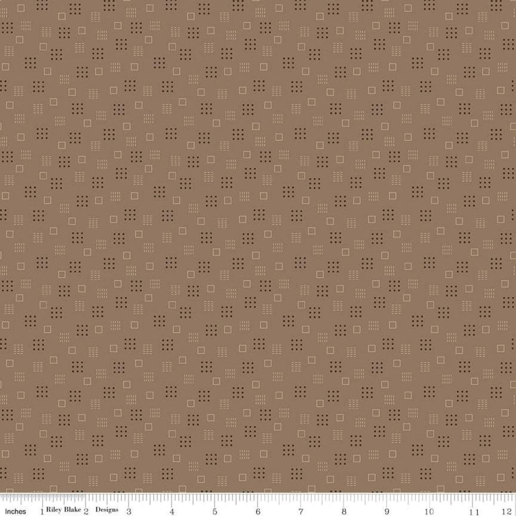 SALE Calico Squares C12849 Chestnut - Riley Blake Designs - Lori Holt - Geometric - Quilting Cotton Fabric