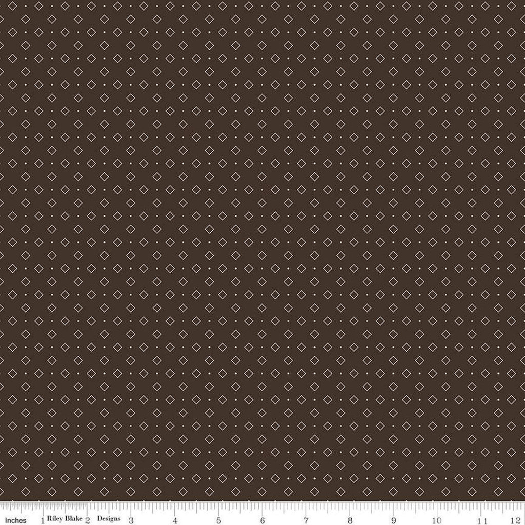 SALE Calico Diamonds C12856 Raisin - Riley Blake Designs - Lori Holt - Geometric Squares Dots - Quilting Cotton Fabric