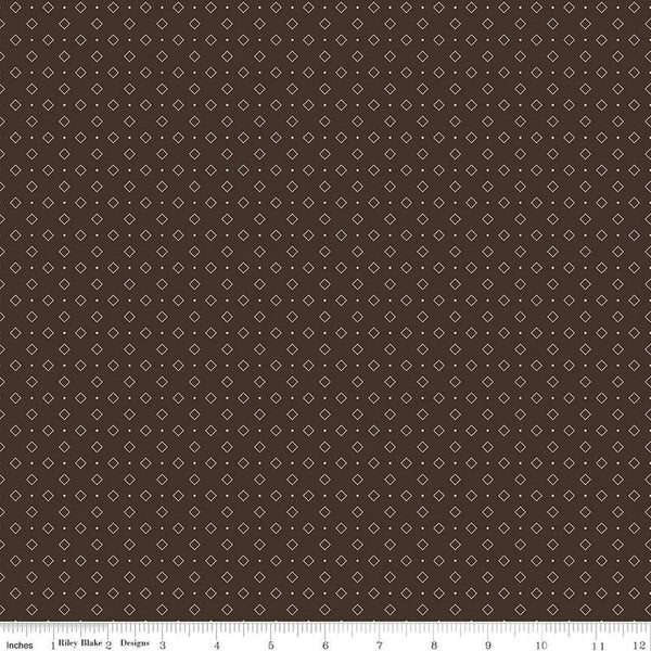 SALE Calico Diamonds C12856 Raisin - Riley Blake Designs - Lori Holt - Geometric Squares Dots - Quilting Cotton Fabric
