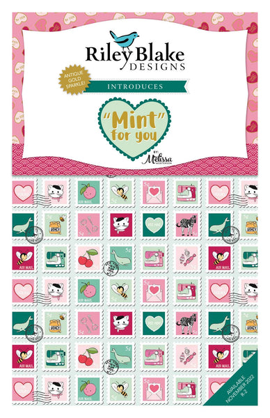 SALE Mint for You Charm Pack 5" Stacker Bundle - Riley Blake Designs - 42 piece Precut Pre cut - Valentine's - Quilting Cotton Fabric