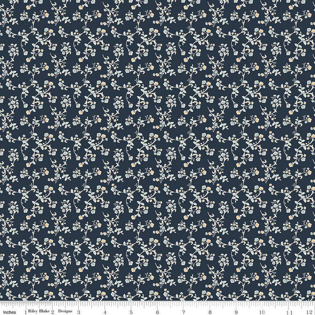 SALE Ciao Bella Vines C12773 Midnight by Riley Blake Designs - Floral Flowers Leaves - Quilting Cotton Fabric