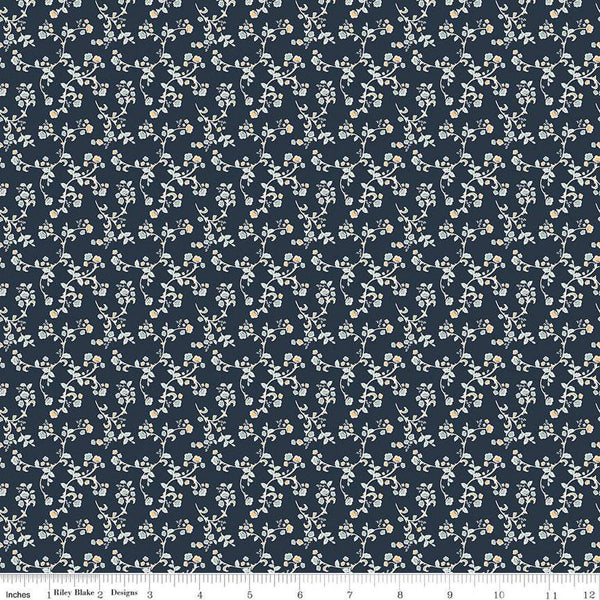 SALE Ciao Bella Vines C12773 Midnight by Riley Blake Designs - Floral Flowers Leaves - Quilting Cotton Fabric