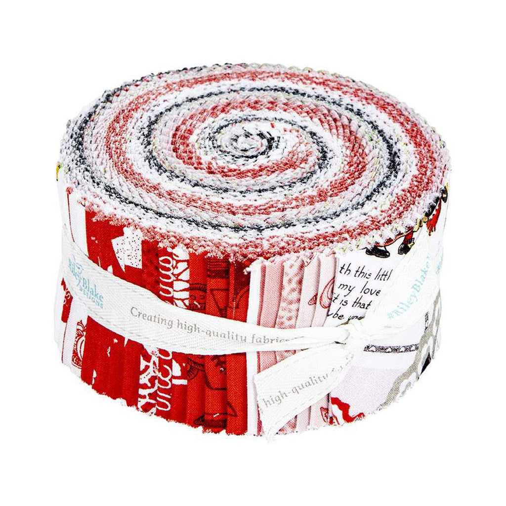 SUPER DEAL! Be Mine Valentine 2.5 Inch Rolie Polie Jelly Roll 40 pieces - Riley Blake Designs - Precut Bundle - Quilting Cotton Fabric