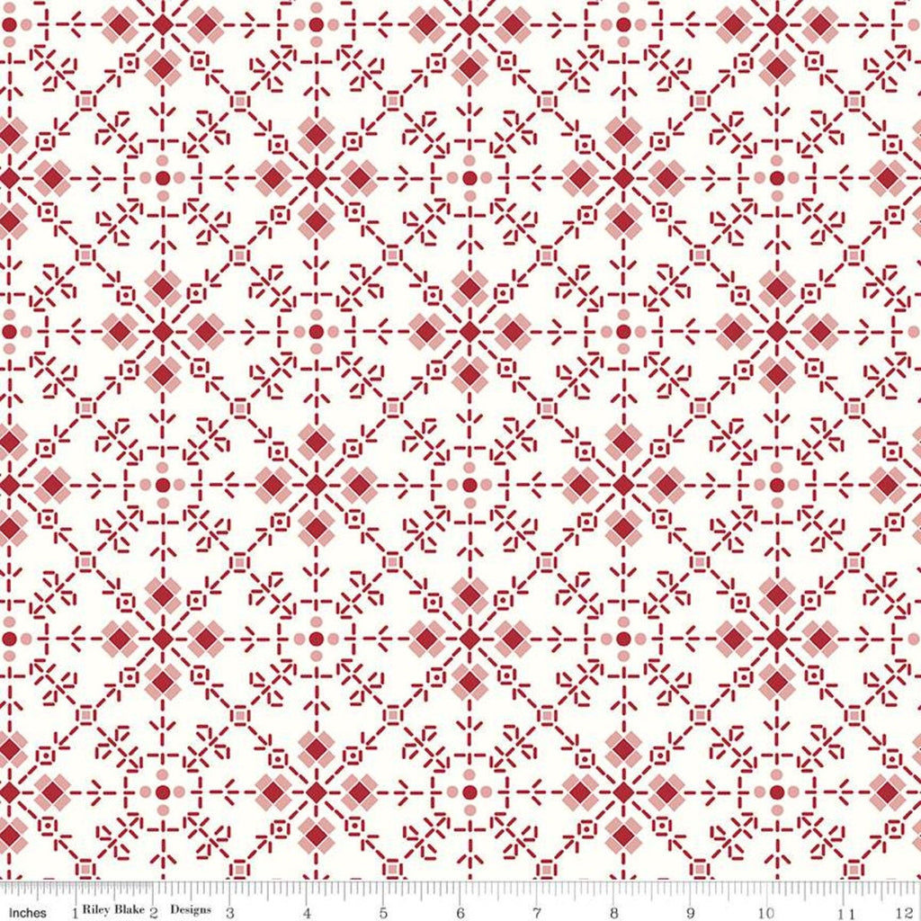 3 yard Cut - SALE Bee Plaids Homemade WIDE BACK WB12040 Red - Riley Blake Designs - 107/108" Wide Floral Flowers - Quilting Cotton Fabric