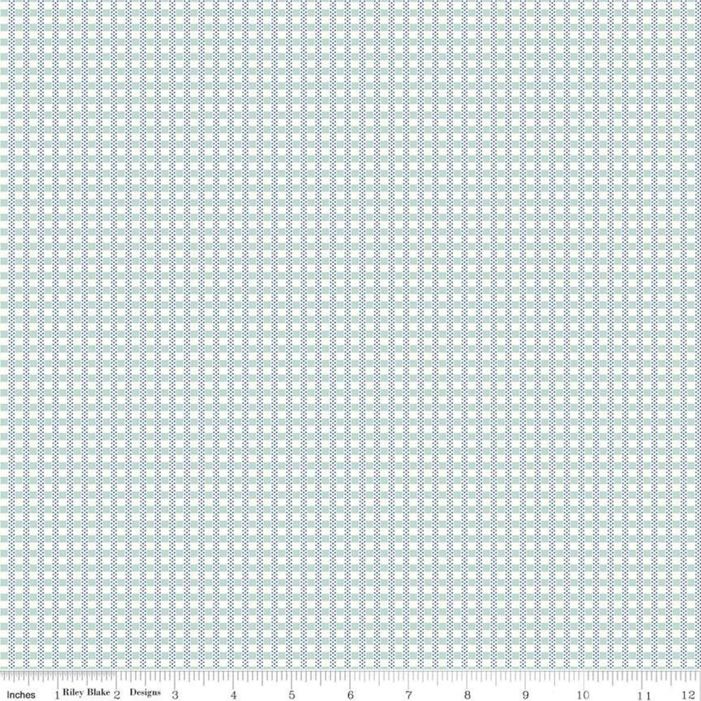 SALE Calico Fence C12855 Heirloom Songbird - Riley Blake Designs - Lori Holt - Geometric Checks Check - Quilting Cotton Fabric