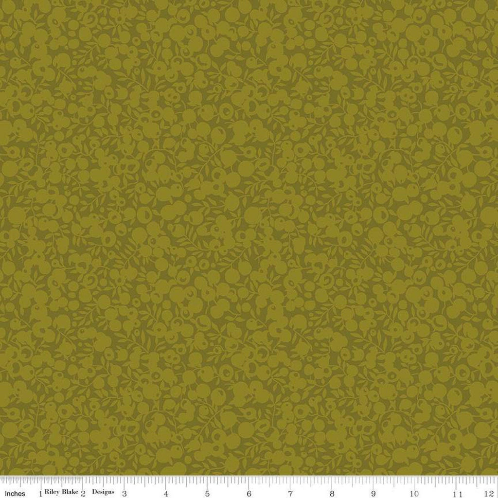 SALE The Wiltshire Shadow Collection 01666563A Olive - Riley Blake - Tonal Leaf Leaves Berries  - Liberty Fabrics - Quilting Cotton Fabric