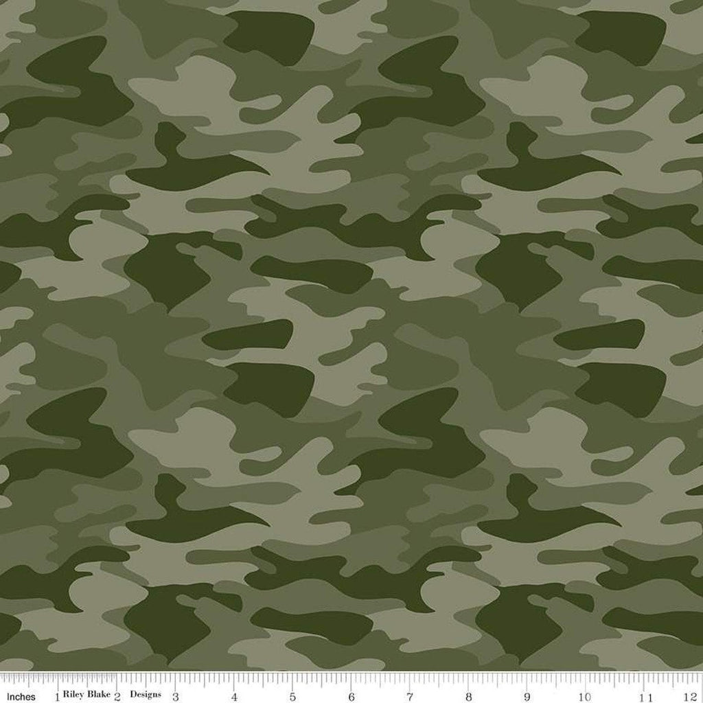 SALE Big Game Camo C12972 Green - Riley Blake Designs - Camouflage - Quilting Cotton Fabric