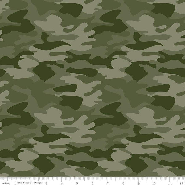 SALE Big Game Camo C12972 Green - Riley Blake Designs - Camouflage - Quilting Cotton Fabric