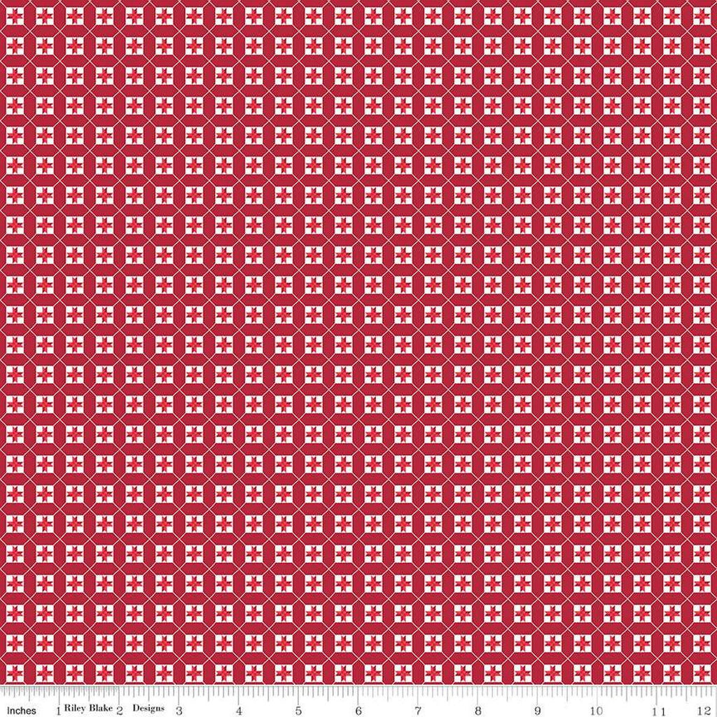 SALE Cheerfully Red Stars C13313 Redwood - Riley Blake Designs - Geometric - Quilting Cotton Fabric