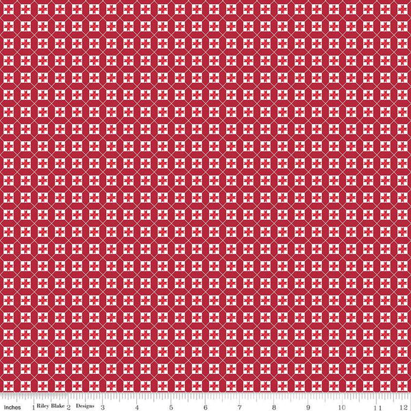 SALE Cheerfully Red Stars C13313 Redwood - Riley Blake Designs - Geometric - Quilting Cotton Fabric