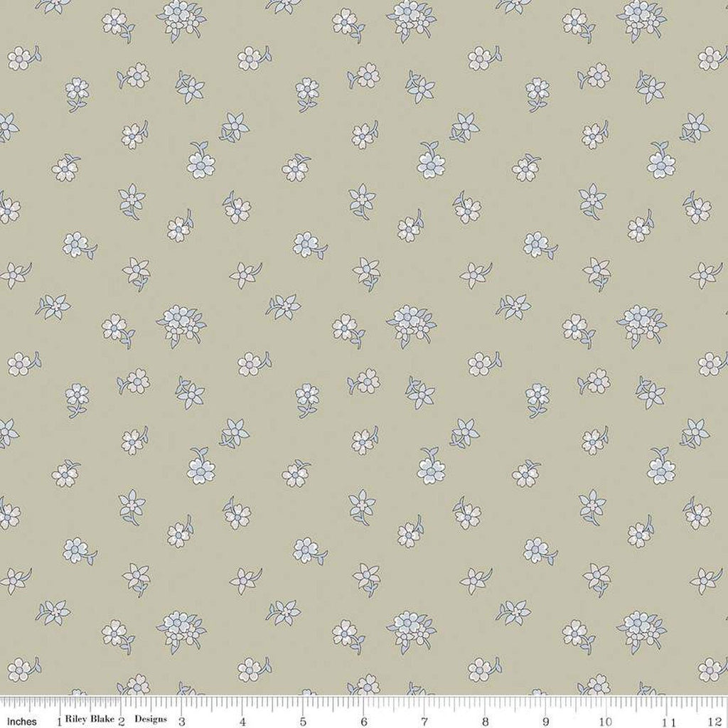 Flower Show Pebble Hampton Sprig A 01666840A - Riley Blake Designs - Floral Flowers - Liberty Fabrics - Quilting Cotton Fabric