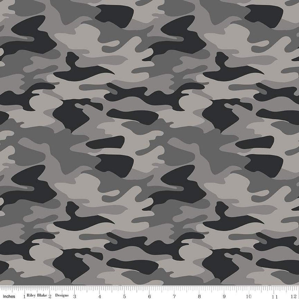 SALE Big Game Camo C12972 Gray - Riley Blake Designs - Camouflage - Quilting Cotton Fabric