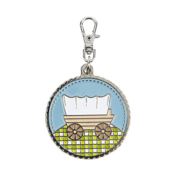 SALE Lori Holt Enamel Happy Charm ST-25519 Prairie Covered Wagon - Riley Blake Designs - Approximately 1 3/4" x 1 1/2"