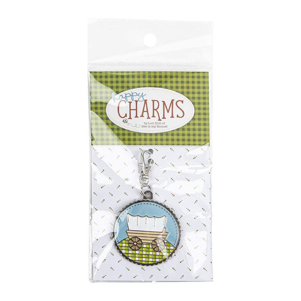 SALE Lori Holt Enamel Happy Charm ST-25519 Prairie Covered Wagon - Riley Blake Designs - Approximately 1 3/4" x 1 1/2"