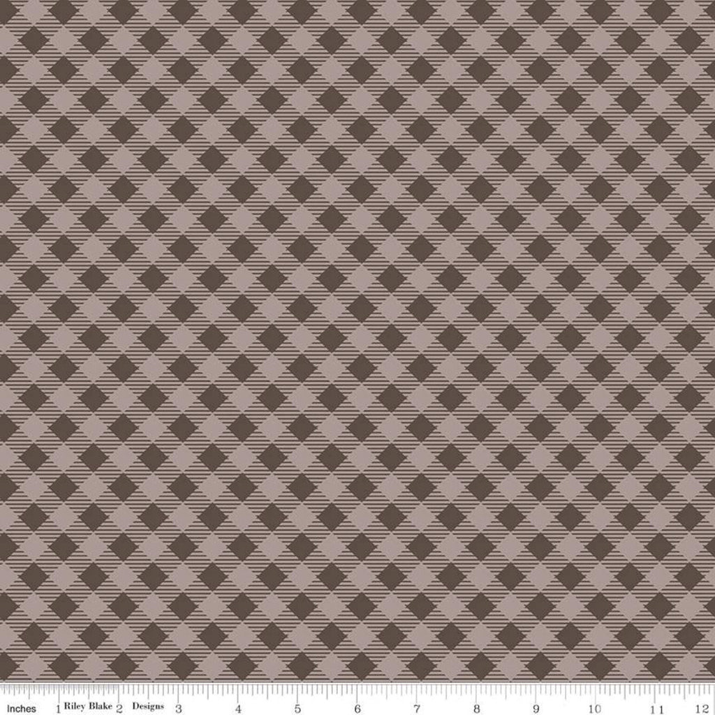SALE Bee Basics PRINTEED Gingahm C6400 Raisin by Riley Blake Designs - Diagonal Tone-on-Tone Check - Lori Holt - Quilting Cotton Fabric