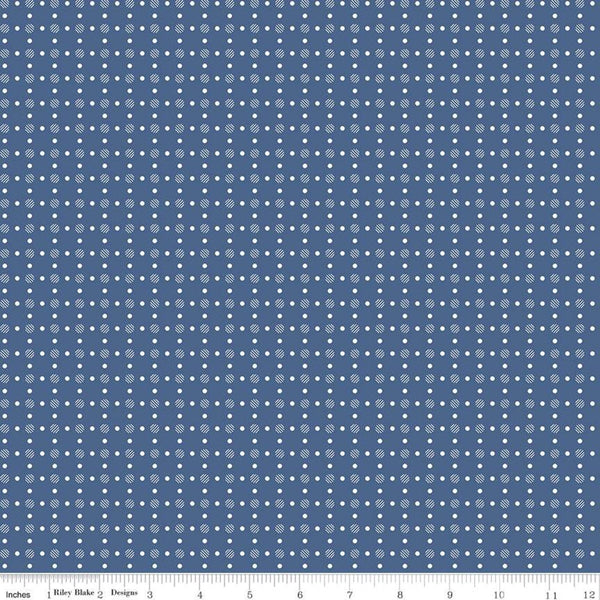 SALE Bee Basics Polka Dot C6405 Denim by Riley Blake Designs - Dots Dotted - Lori Holt - Quilting Cotton Fabric
