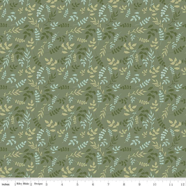 SALE Wild and Free Leaves C12933 Olive - Riley Blake Designs - Leaf - Quilting Cotton Fabric