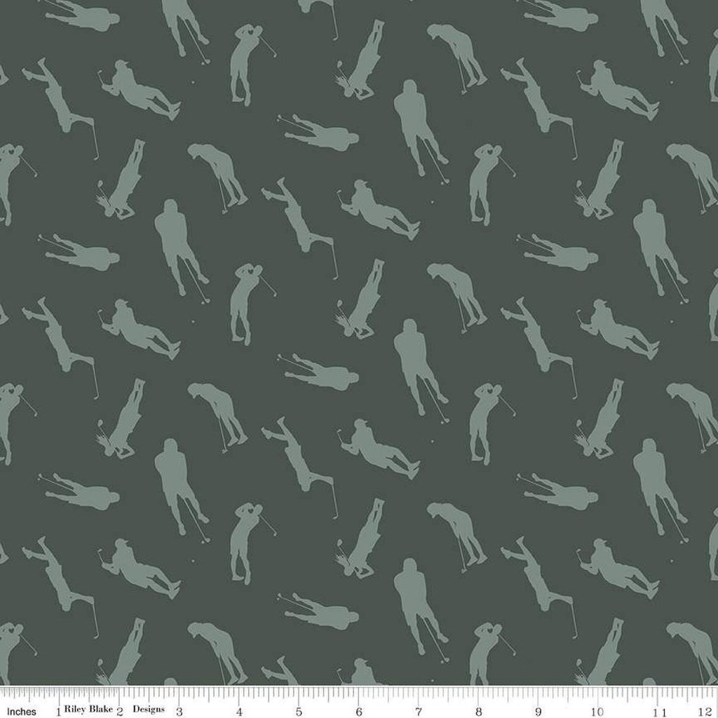 SALE Golf Days Golfers C13004 Hunter - Riley Blake Designs - Silhouettes - Quilting Cotton Fabric