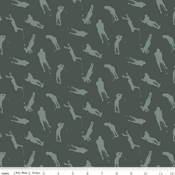 SALE Golf Days Golfers C13004 Hunter - Riley Blake Designs - Silhouettes - Quilting Cotton Fabric