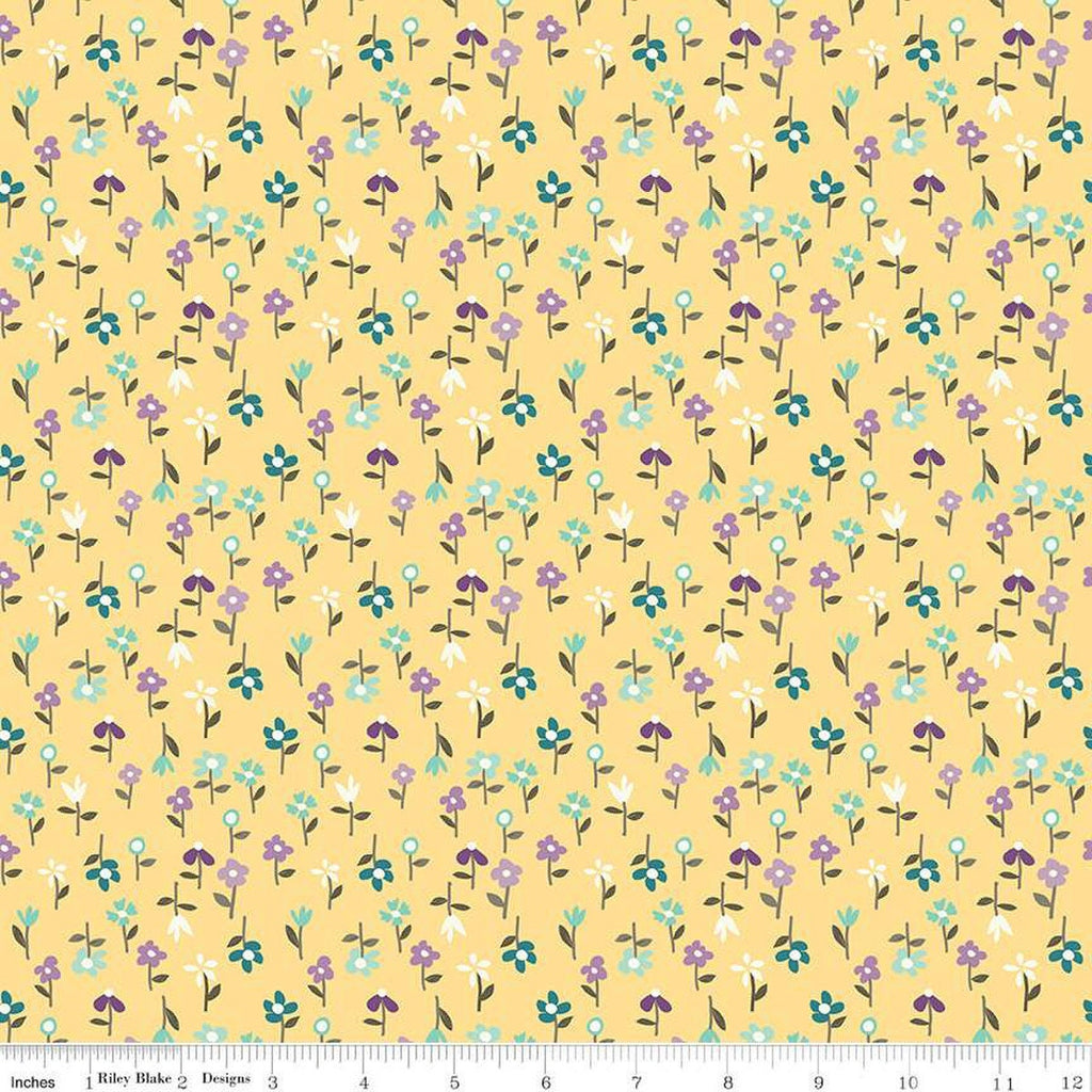 SALE Hello Spring Floral C12965 Yellow - Riley Blake Designs - Flowers - Quilting Cotton Fabric