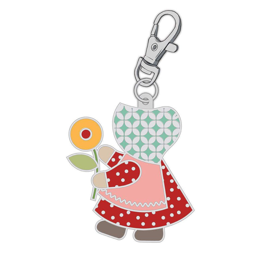 Lori Holt Enamel Happy Charm ST-30024 Sunbonnet Sue - Riley Blake Designs - Approximately 2" x 1 1/2"