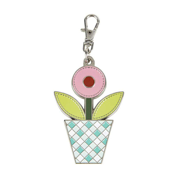 SALE Lori Holt Enamel Happy Charm ST-27263 Gingham Garden - Riley Blake Designs - Approximately 1 1/2" x 2" - Flower