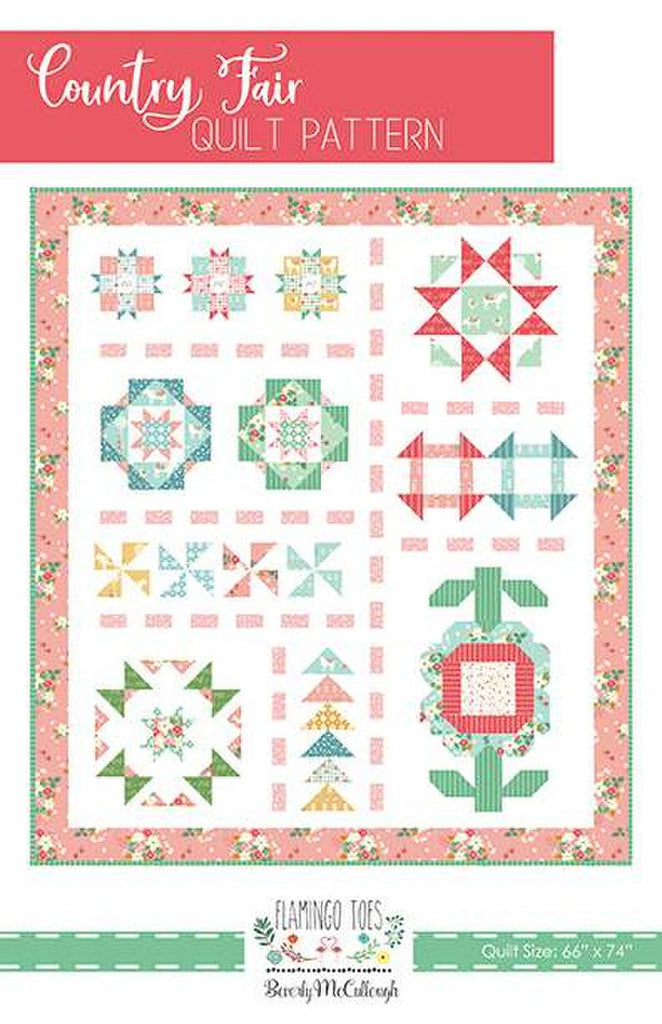 SALE Country Fair Quilt PATTERN P138 by Beverly McCullough - Riley Blake Designs - INSTRUCTIONS Only - Pieced Fat Quarter Friendly