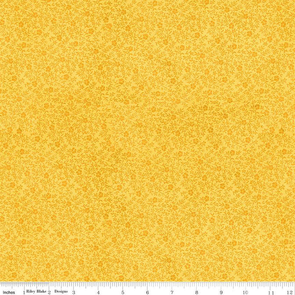 SALE Art Journal Inside Cover C13039 Yellow by Riley Blake Designs - Floral Flowers - Quilting Cotton Fabric
