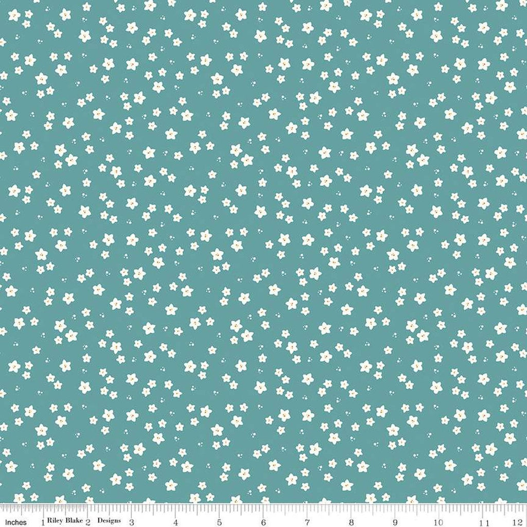 SALE Sweet Acres Scattered Flowers C13217 Aruba by Riley Blake Designs - Floral Flower - Quilting Cotton Fabric