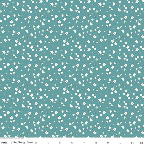 SALE Sweet Acres Scattered Flowers C13217 Aruba by Riley Blake Designs - Floral Flower - Quilting Cotton Fabric