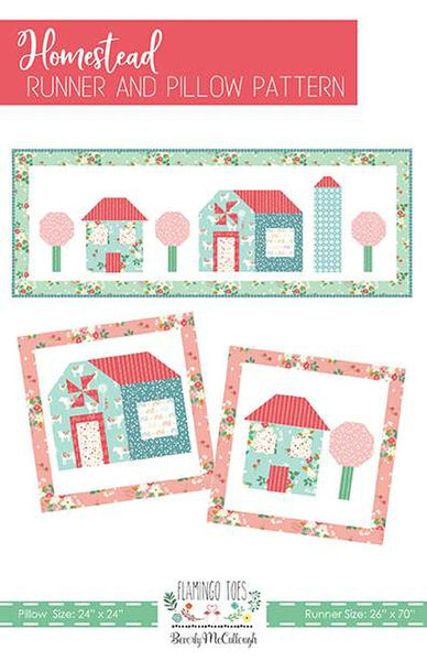 SALE Homestead Pillows and Runner PATTERN P138 by Beverly McCullough - Riley Blake Designs - INSTRUCTIONS Only - Pieced Houses Barns