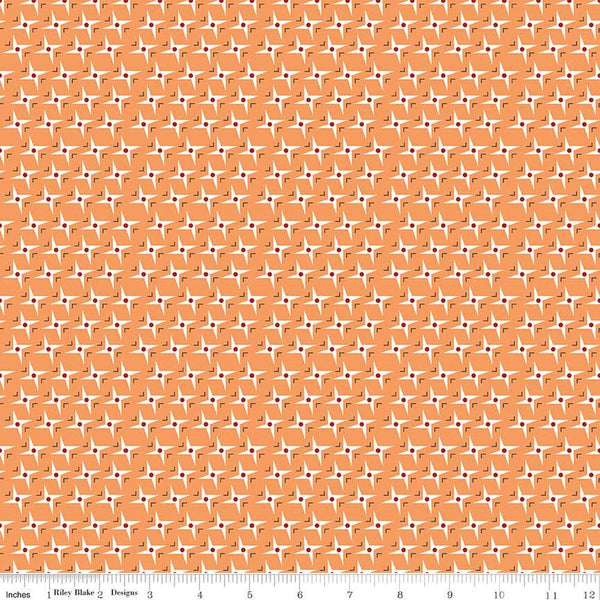 SALE Bee Vintage Gladys C13076 Melon by Riley Blake Designs - Geometric Star Stars - Lori Holt - Quilting Cotton Fabric