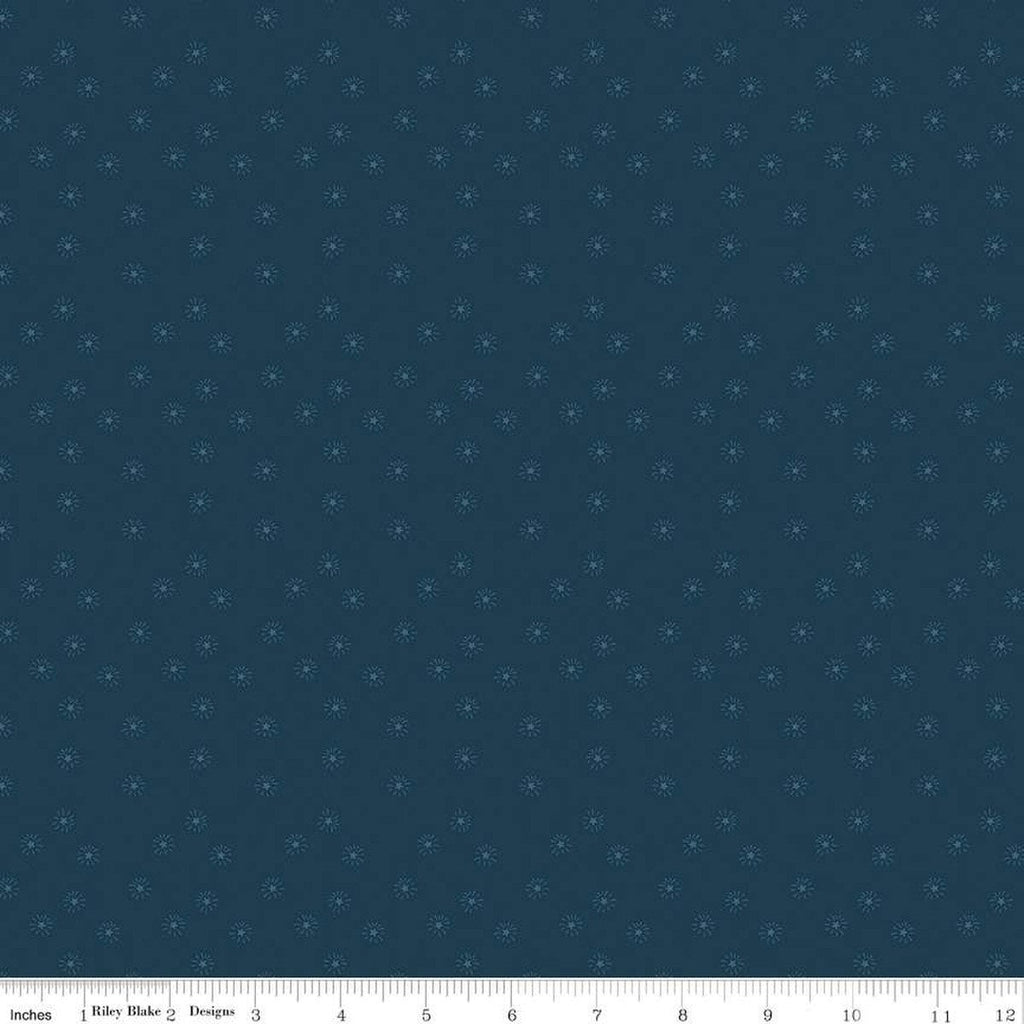 Red, White and True Starry C13187 Navy by Riley Blake Designs - Patriotic Starbursts - Quilting Cotton Fabric