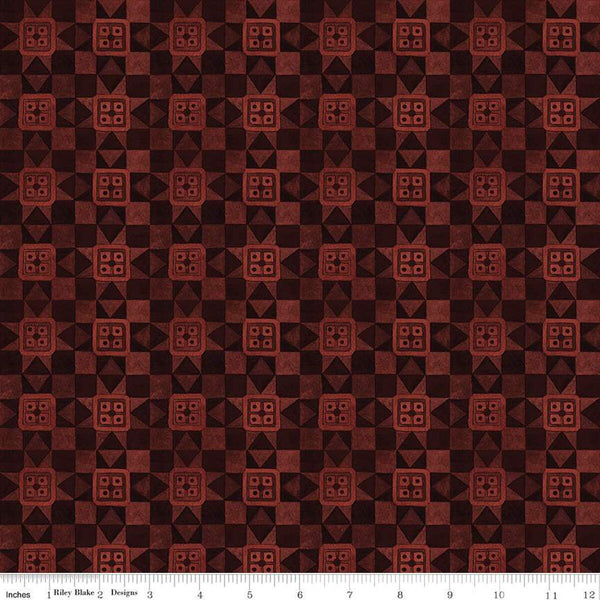 SALE Bright Stars Quilt Blocks C13104 Red - Riley Blake Designs - Patriotic Folk Art Geometric - Quilting Cotton Fabric