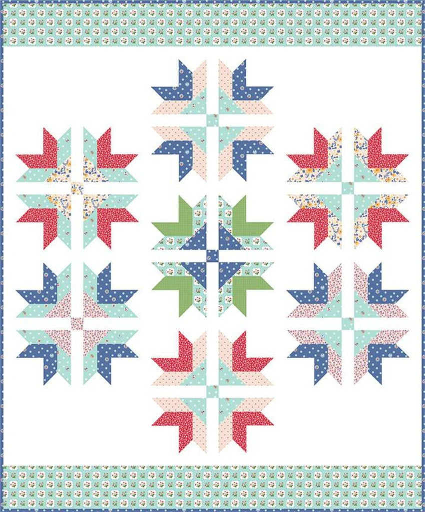 SALE Picnic Crossing Quilt PATTERN P115 by Melissa Mortenson - Riley Blake Designs - INSTRUCTIONS Only - Seven Pieced Blocks