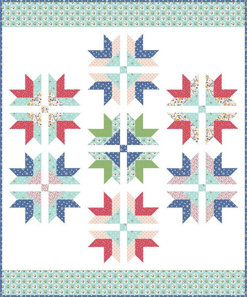 SALE Picnic Crossing Quilt PATTERN P115 by Melissa Mortenson - Riley Blake Designs - INSTRUCTIONS Only - Seven Pieced Blocks