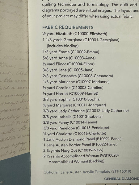 SALE Jane Austen at Home Quilt Booklet P120 - Riley Blake - INSTRUCTIONS ONLY Book to Construct Jane Austen Coverlet - Licensed Product