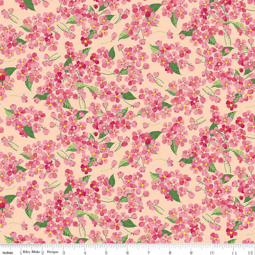 CLEARANCE Orchard Blossoms C13152 Apricot - Riley Blake Designs - Floral Flowers - Quilting Cotton Fabric