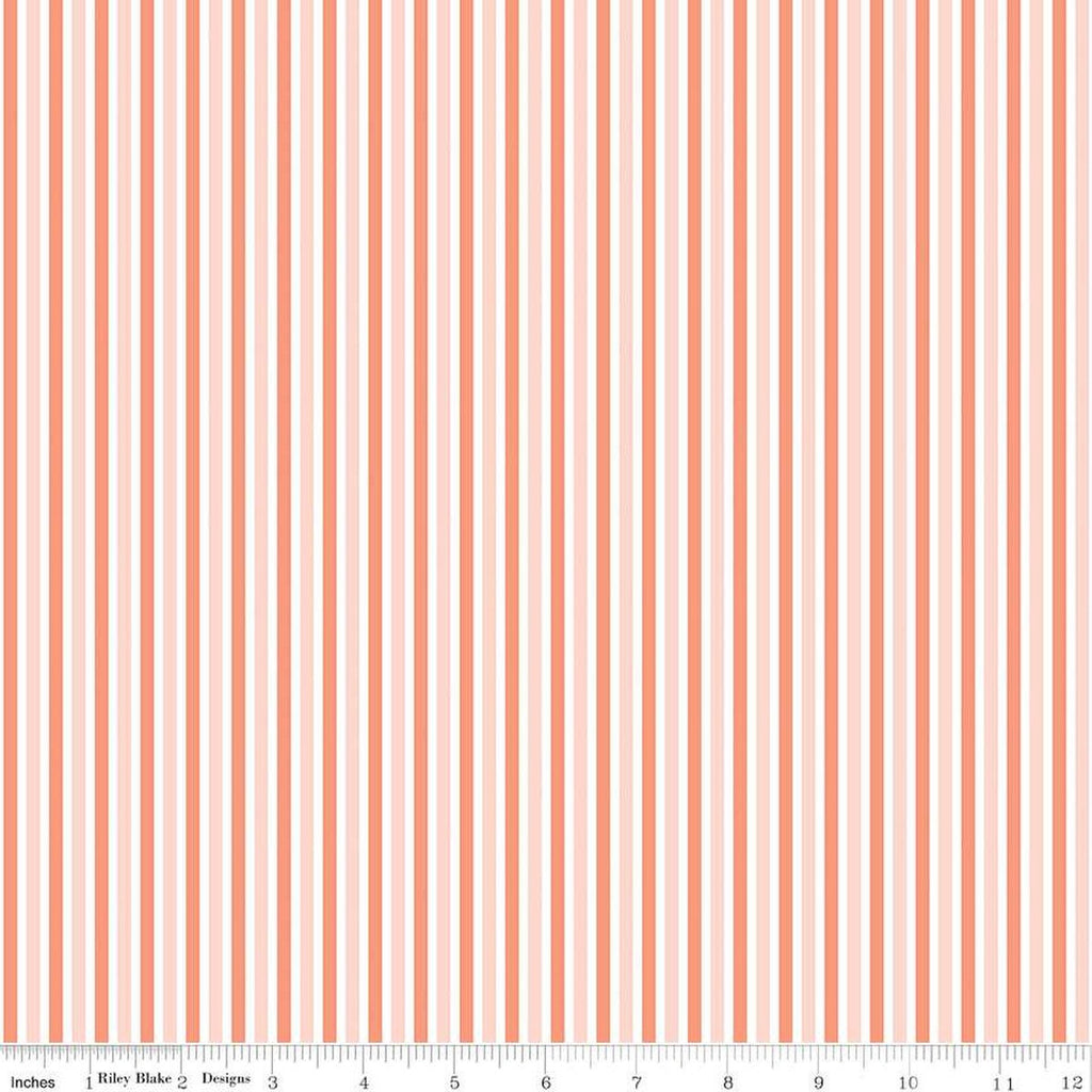 FLANNEL Make a Pretty Life Stripes F13340 Blush - Riley Blake Designs - Multi-Colored White Stripe Striped FLANNEL Cotton Fabric