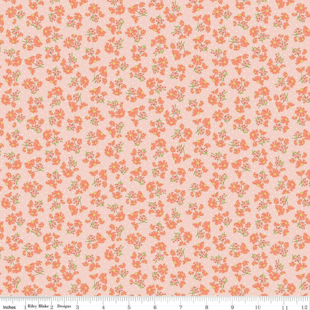 SALE Honeycomb Hill Pretty Petals C13123 Blush - Riley Blake Designs - Floral Flowers - Quilting Cotton Fabric