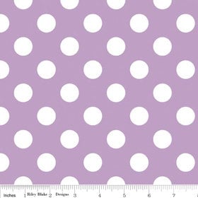 16" End of bolt piece - SALE Lavender and White Medium Dots by Riley Blake Designs - Light Purple Polka Dots - Quilting Cotton Fabric -