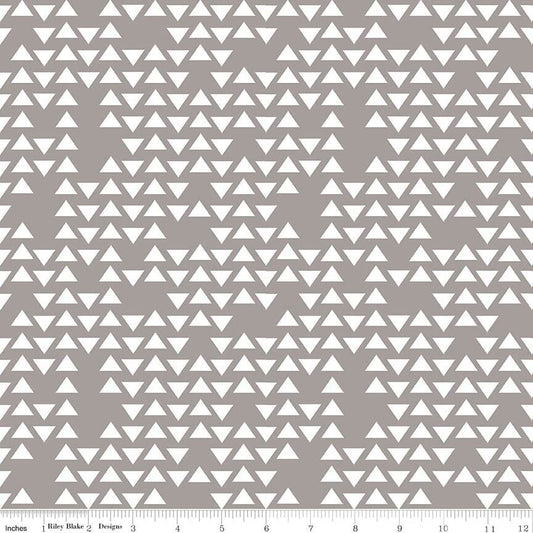 DEAL - Popular Demand Triangles Gray white - Riley Blake Designs - Jersey KNIT cotton  stretch fabric