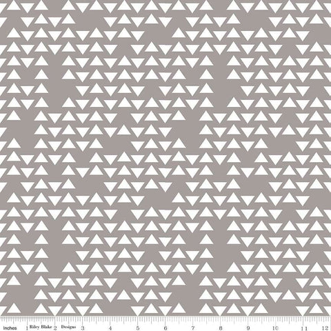 SALE By Popular Demand Triangles Gray white - Riley Blake Designs - Jersey KNIT cotton  stretch fabric