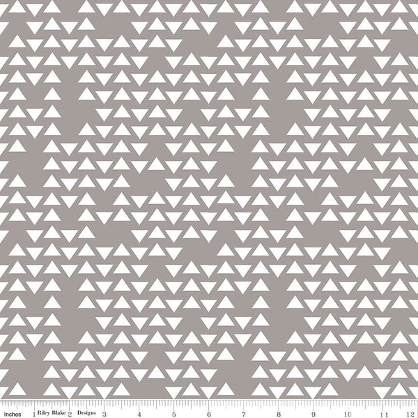 SALE By Popular Demand Triangles Gray white - Riley Blake Designs - Jersey KNIT cotton  stretch fabric