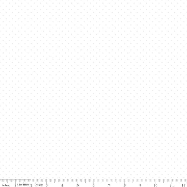 SALE White Flat Swiss Dots Tone-on-Tone by Riley Blake Designs - Polka Dot - Quilting Cotton Fabric