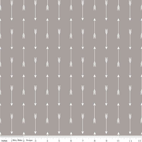 31" End of Bolt Piece - SALE By Popular Demand Arrows Gray white - Riley Blake Designs - Jersey KNIT cotton stretch fabric