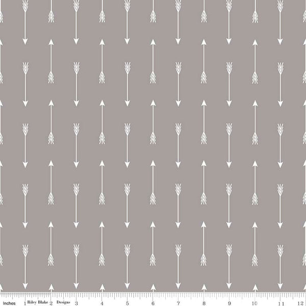 CLEARANCE 33" End of Bolt Piece - By Popular Demand Arrows Gray white - Riley Blake Designs - Jersey KNIT cotton stretch fabric