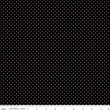 DEAL Rose Gold SPARKLE Flat Swiss Dot on Black - Riley Blake Designs - Polka Dots Copper Metallic -Quilting Cotton Fabric-choose your cut