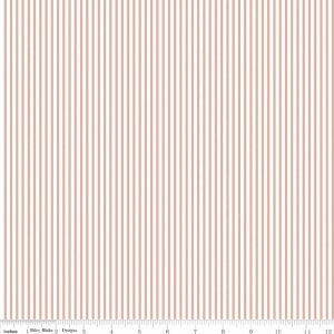 18" End of Bolt - Small Stripe SPARKLE Rose Gold by Riley Blake Designs - Metallic White Pin Stripe - Quilting Cotton Fabric